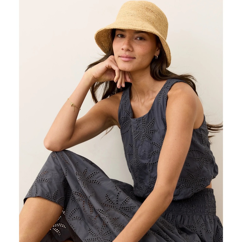Marine Layer Gray Sage Eyelet Bubble Tank Size Small